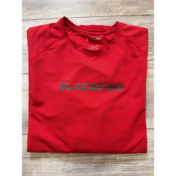BLACKFISH Shirt Men's LARGE Red Long Sleeve Fishing UV Shirt Logo Pullover - Picture 1 of 6